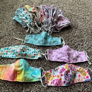 Girls reusable and adjustable cloth masks bundle
